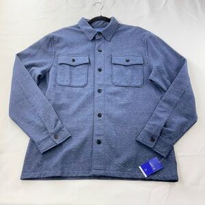 NWT APT.9 Men’s Shirt Jacket Size Medium Heathered Dark Blue Snap Buttons